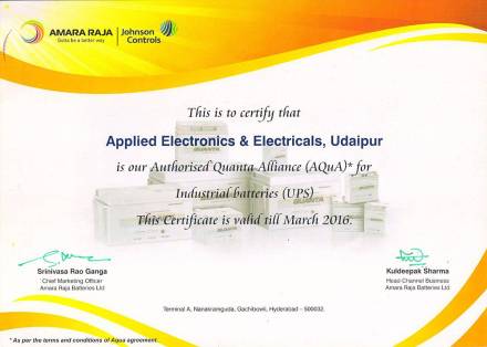 Applied Electronics & Electricals Certificate